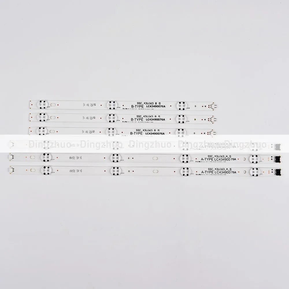 

Светодиодная лента для подсветки LG, 43 дюйма CSP AGM76150102 LC43490090A LC43490091A ssc_43lj55 _ A 6 шт. комплектов ТВ-панелей 43LK5700PUA 43LM5700PUA