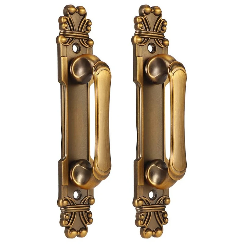 

2Pcs European Style Door Handle,Door Pull Handle, Metal Sliding Door Handle For Cabinet Drawer Cupboard Accessory