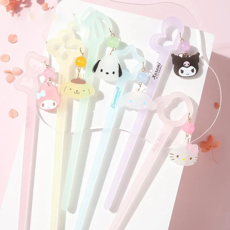 

Kawaii Sanrio Hellokittys Kuromi Cinnamoroll заколка для волос аниме мультфильм Mymelody Updo аксессуары для Ципао подарки для девочек детская игрушка