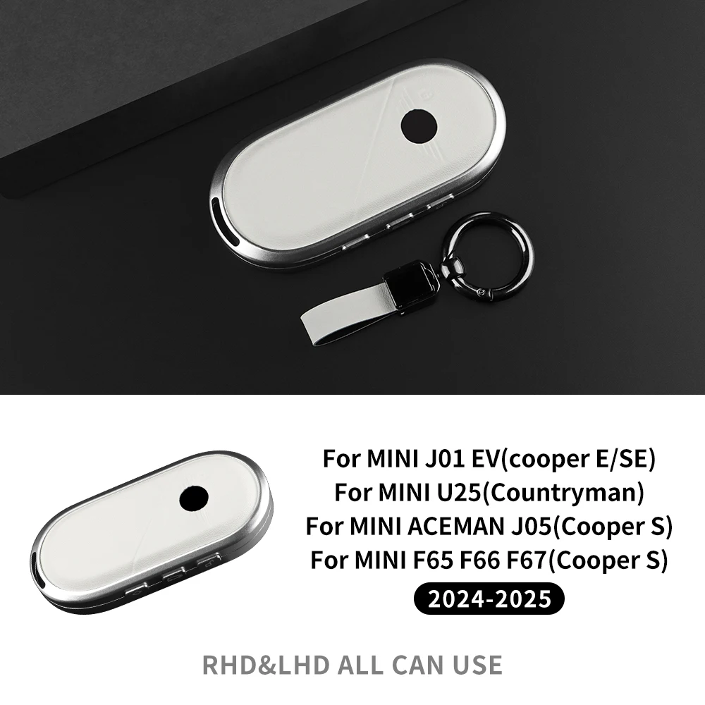 

Чехол для автомобильного дистанционного ключа для MINI Cooper Countryman U25 J01 J05 F65 F66 2024 2025 Защитный брелок для ключей Металлическая воловья кожа