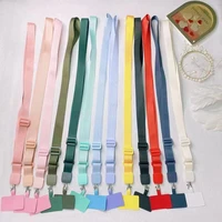 detachable adjustable strap crossbody phone lanyard for mobile phone flat nylon patch necklace clip snap hanging cord rope