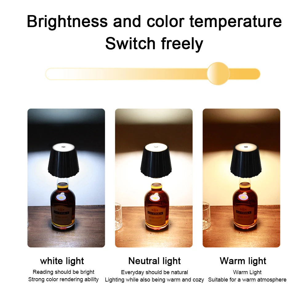 Настольная лампа для детской винной бутылки с сенсорным управлением