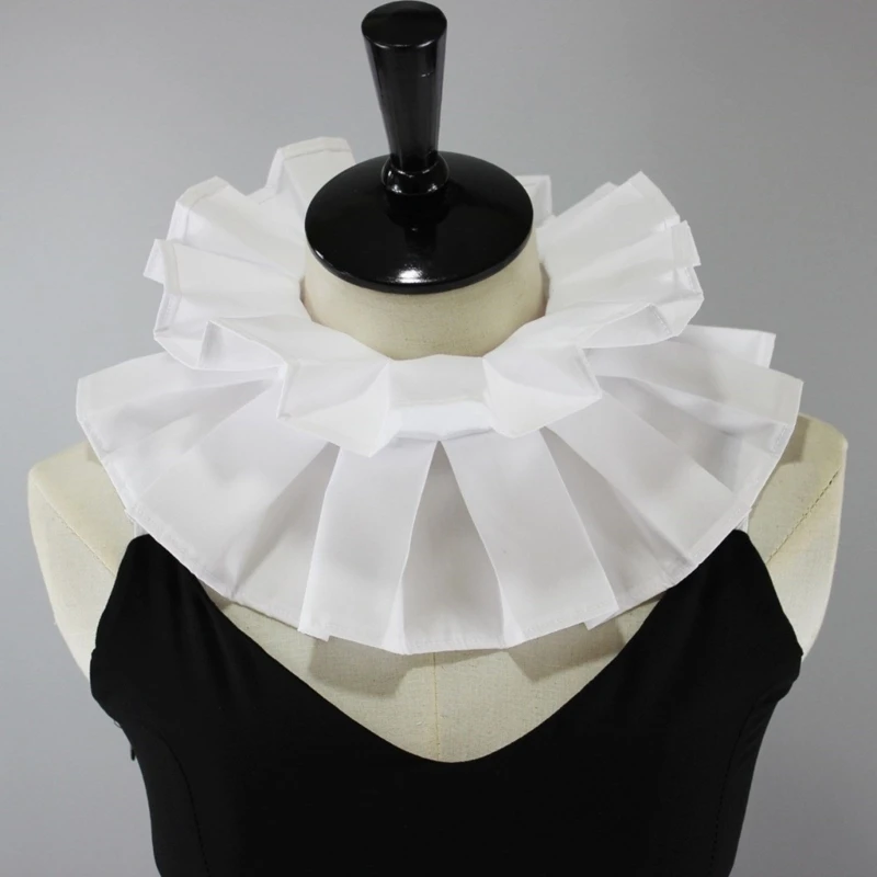 

Victorian Ruffled Shawl Collar Decorative Medieval Cosplay