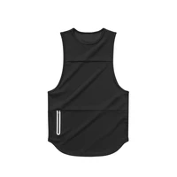 summer new european and american sports vest mens quick drying fitness vest bottomed shirt zipper pocket