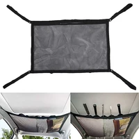 portable car suv ceiling storage pocket roof cargo net bag fishing rod holder vehicle trunk pouch sundries storage organizer