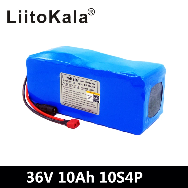 

Литиевый аккумулятор LiitoKala, 36 В, 10 А · ч, 500 Вт, 42 в, 18650