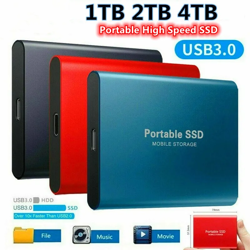 Портативный высокоскоростной внешний жесткий диск SSD 4 ТБ 8 HD USB HDD устройство для