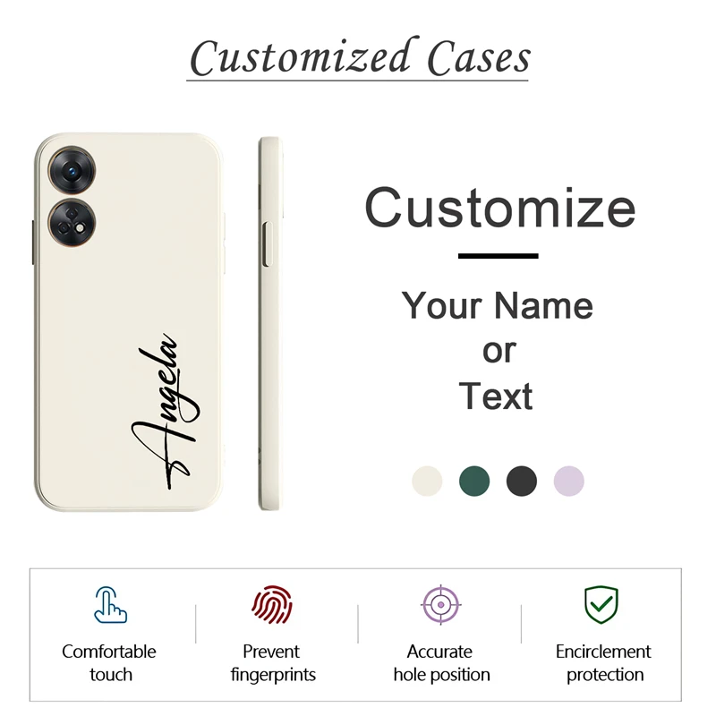 Персонализированный чехол с именем по индивидуальному заказу для OPPO Reno 10 Pro Plus 8T 8Z