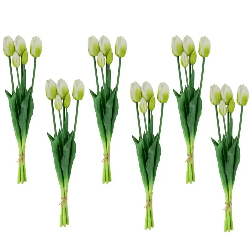 

Set of 6 White Artificial Floral Bundles 18"
