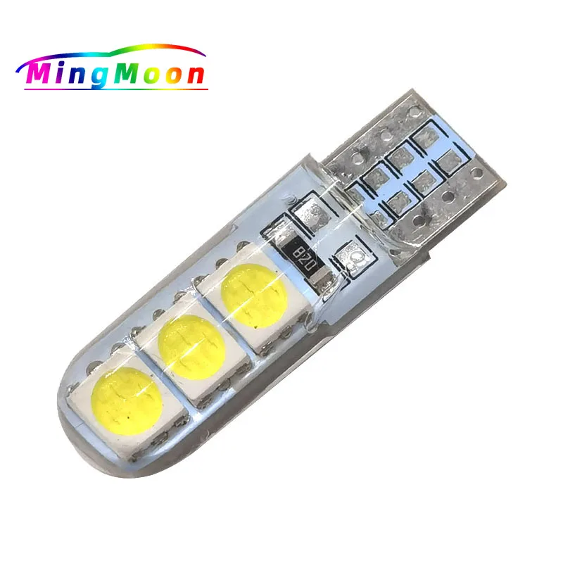 

200PCS T10 194 2825 W5W LED Silica Gel Dome lamp Waterproof 6 SMD Light 12V Auto Parking Bulb Silicone Shell Car Reading