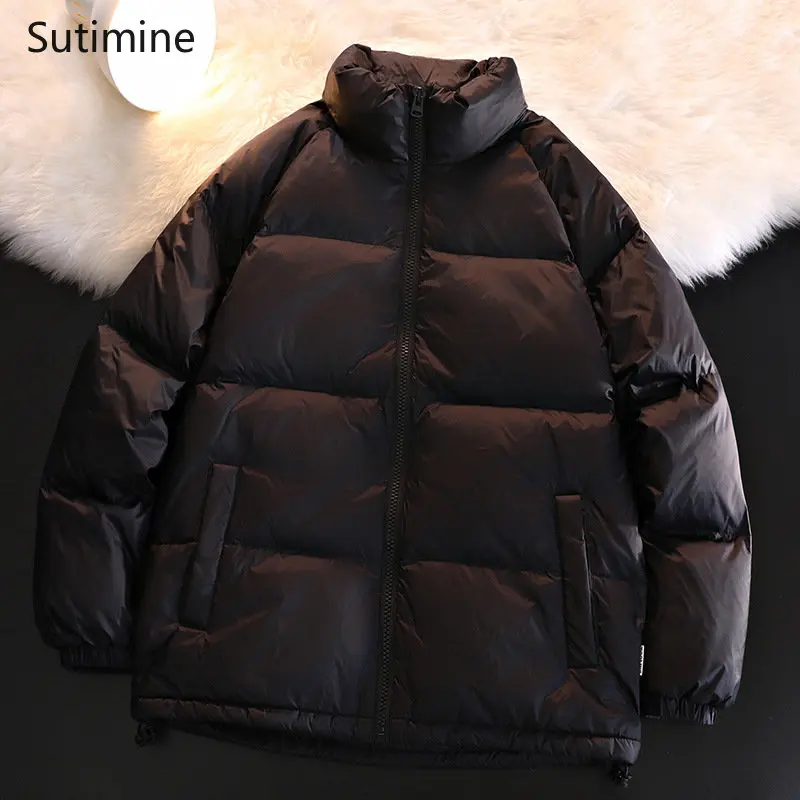 2022 Winter Coat Men Casual Zippers Winter Fashion Thickened Cotton Coat Pockets Stand Loose  Men Clothing  Winter Jackets