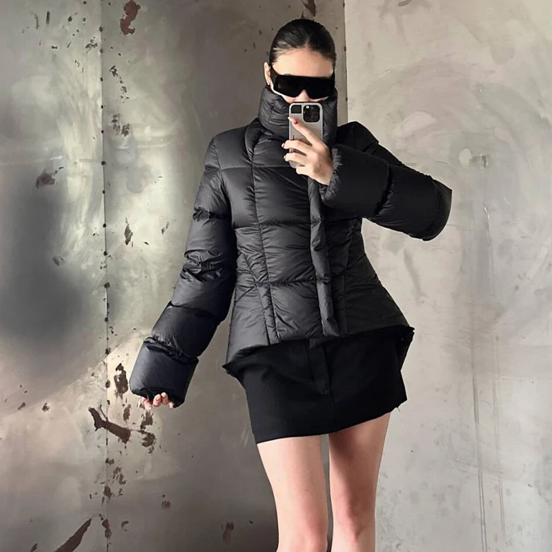 NIGO женский осенне-зимний однотонный пуховик на молнии с воротником-стойкой и