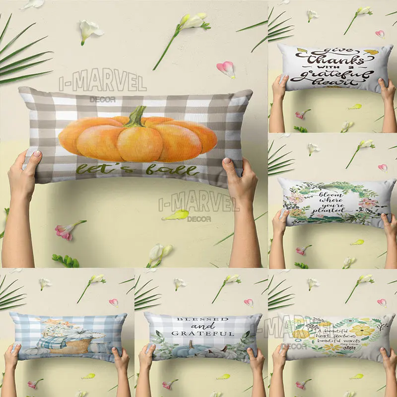 

Happy Thanksgiving Pillowcase 2022 Fall Home Pillowcover Maple Leaf Pumpkin Throw Pillows Car Bedroom Sofa Cushions Decorative