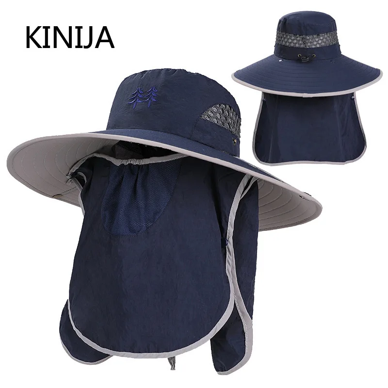 Waterproof Outdoor Fishing Caps men Women Summer Big Brim Face Mask Fisherman Hat UV anti 360° Protection with Sun Cover |