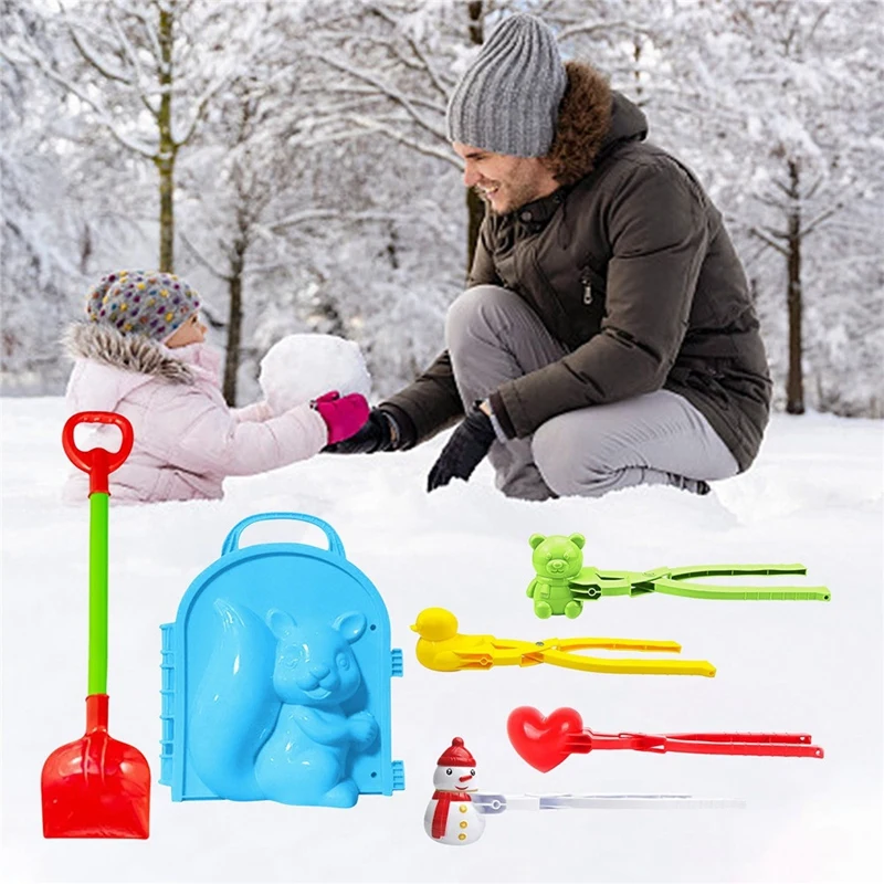 

Pack Of 5 Snowball Maker Shape Winter Snowball Shape Toy Cartoon Duck Love Heart Penguin Snow Shape, Snow Mould Tool