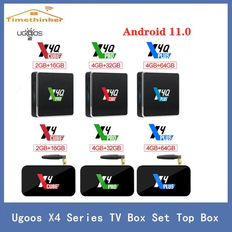 

Ugoos X4Q Pro TV Box Android 11 X4Q Pro 4GB 32GB X4QPlus 4GB 64GB DDR4 Amlogic S905X4 WiFi BT5.1 1000M 4K Smart Set Top Box