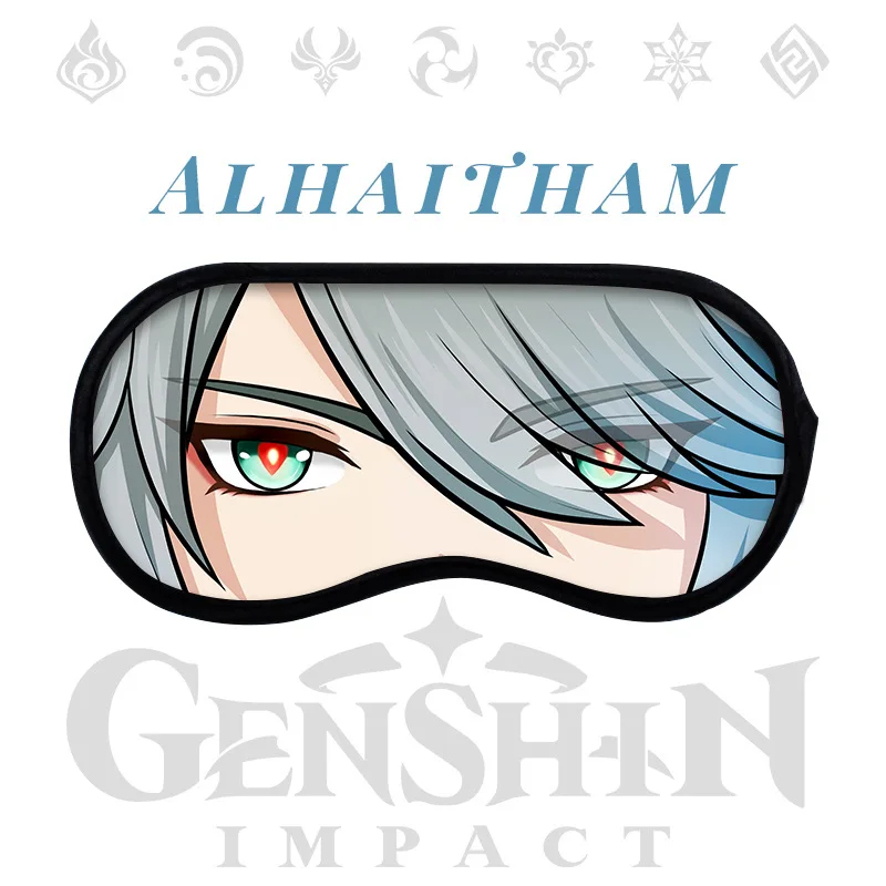 

Genshin Impact Eye Mask Woman Kamisato Ayato Chongyun Sucrose Cartoon Fashion Eyepatch Sleep Eyeshade Unisex Cosplay Blindfold