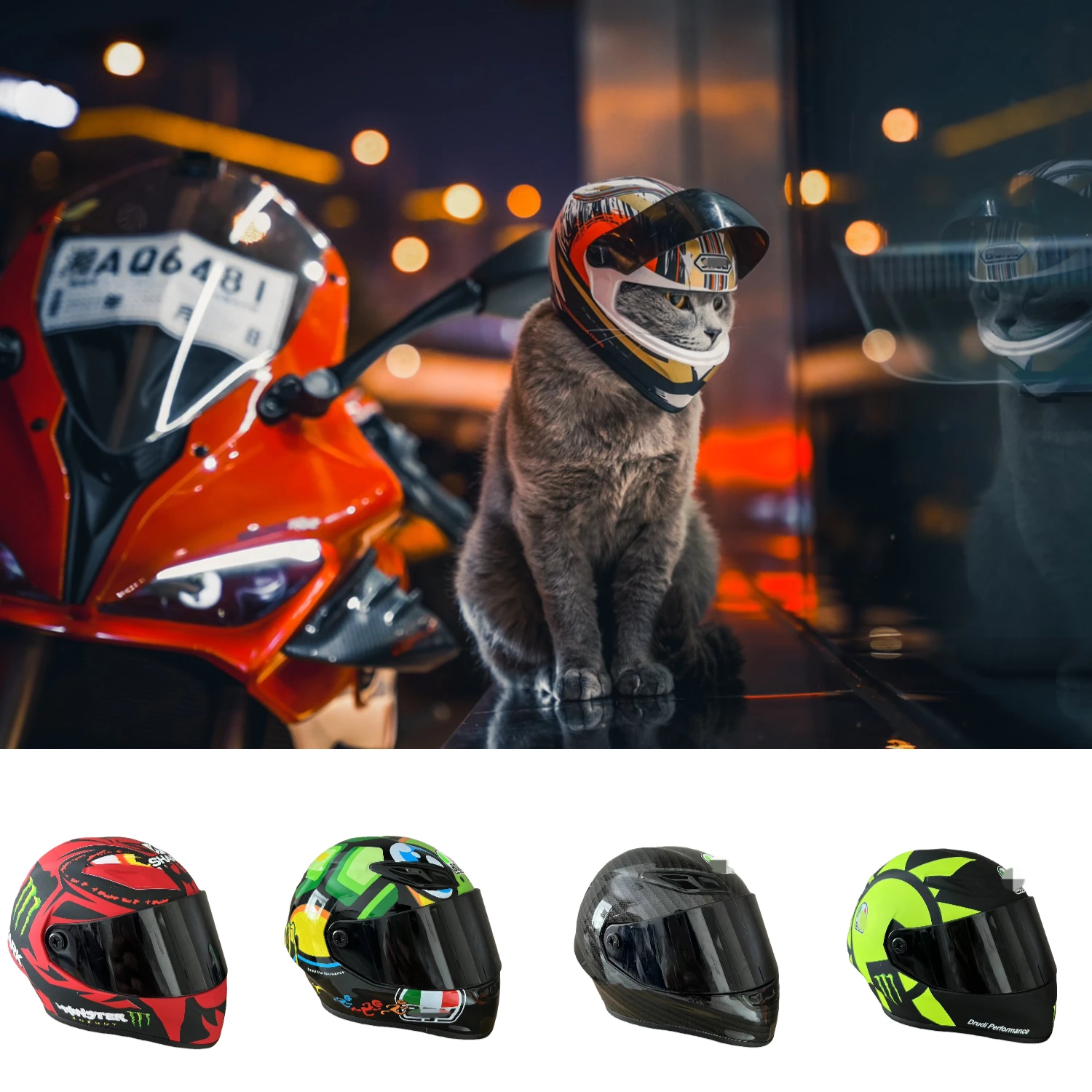 Cat Dog Puppy Mini Helmets,full Face Motorcycle Helmet Outdo