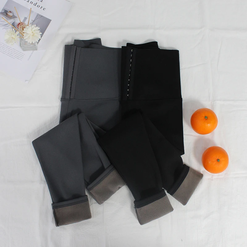 

WHOUARE Women Pants Plus Velvet Waist Leggings Hip Lift Slimming Breathable Waist Sports Trousers Fitness Running
