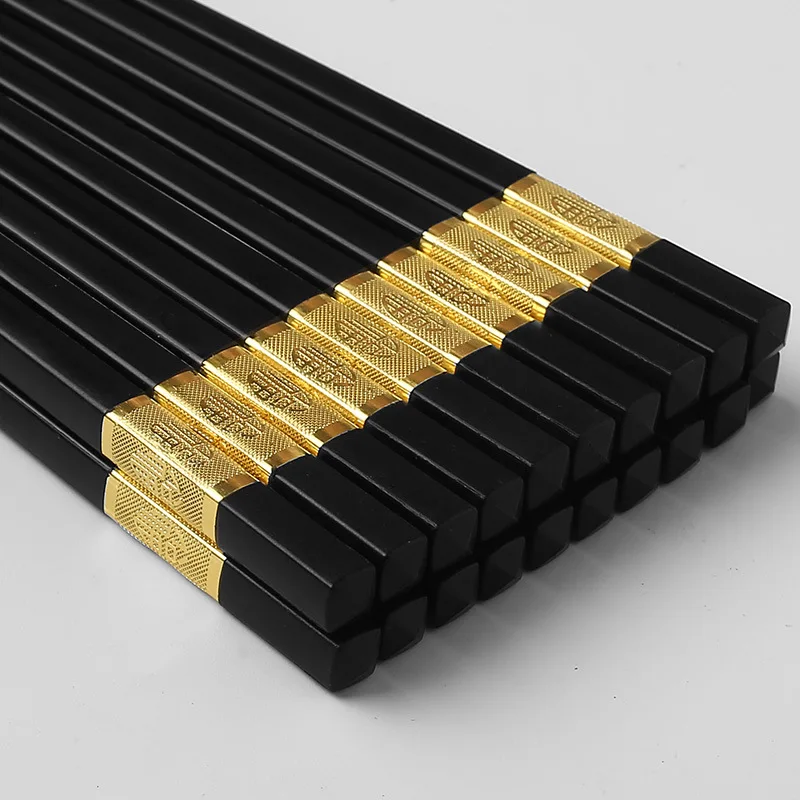 

Metal alloy Chinese chopsticks set Japanese chopsticks sushi Korean chopsticks reusable at home restaurant 10 pairs