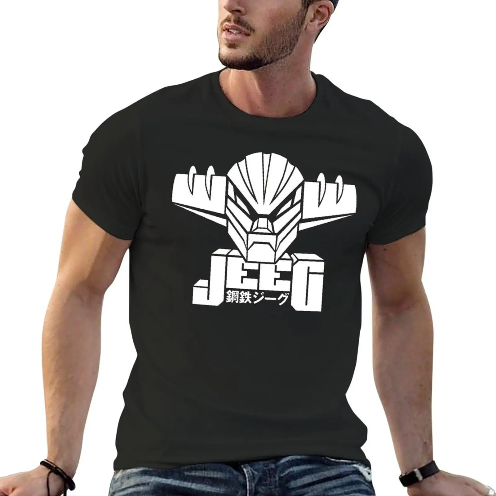 Mechas 02 Mazinger Z Steel Jeeg робот Kotetsu темная Великолепная 5 футболка с круглым вырезом