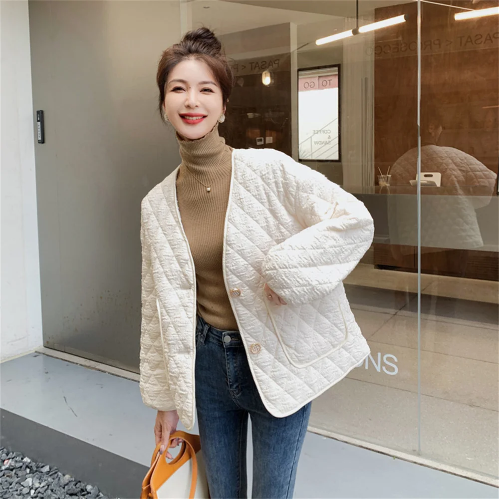 

2022 Rhomb Light and Elegant Lady Cotton-padded Jacket