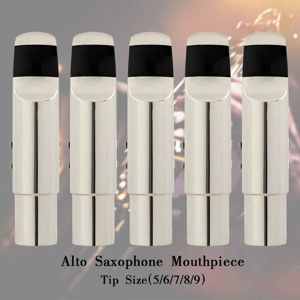Mugig Advanced Alto Saxophone Mouthpiece Alto Sax Mouth Pieces Saxophone Player Size 56789 Alto Sax Mouthpiece Silver Plated MTP