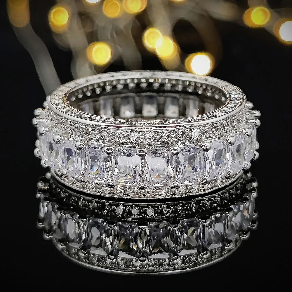 Новинка 2022 роскошное кольцо принцессы серебряного цвета эстетическое вечности