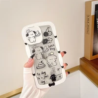 mirror bracket simple lines chef puppy phone case cover for iphone 11 12 13 pro x xr xs max shockproof case for iphone 13 cases