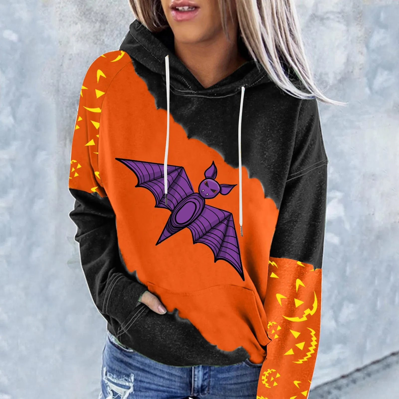 

Winter Long Sleeve Shirts for Women Women's Sweatshirts For Womens Halloween Pumpkin Printing Hoodies Fall Sweater Zip up Dress