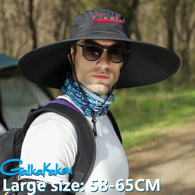 

Мужская шляпа для рыбалки, летняя Солнцезащитная рыболовная шляпа с большой окружностью головы, большой размер 58-65 см, 2023