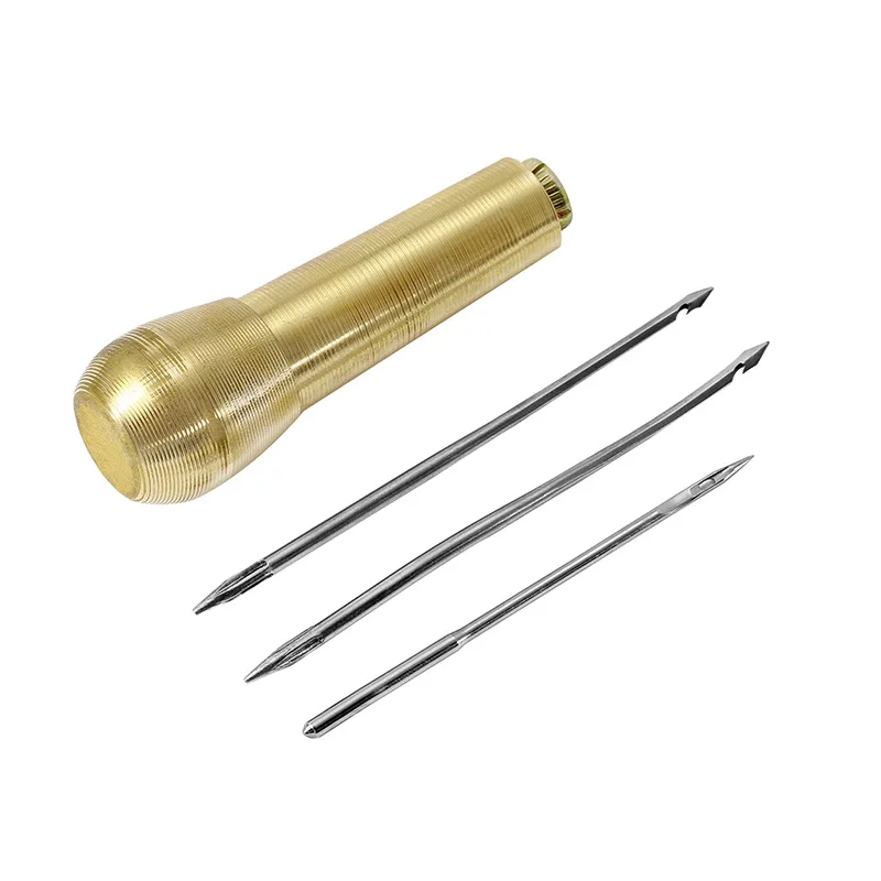 1 set Canvas Leather Tent Shoes Sewing Awl Leather Craft Needle Kit Repair Tool Set Hand Sewing Shoe Thread Awl