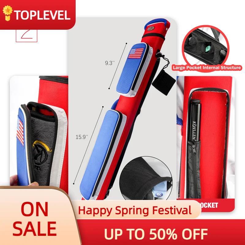 

Чехол KONLLEN для бильярда, 6 отверстий, чехол ручной работы, 5,5*12,5*88 см, овальная вышивка, 2 задника, 4 вала, бильярдная сумка, аксессуары для билья...