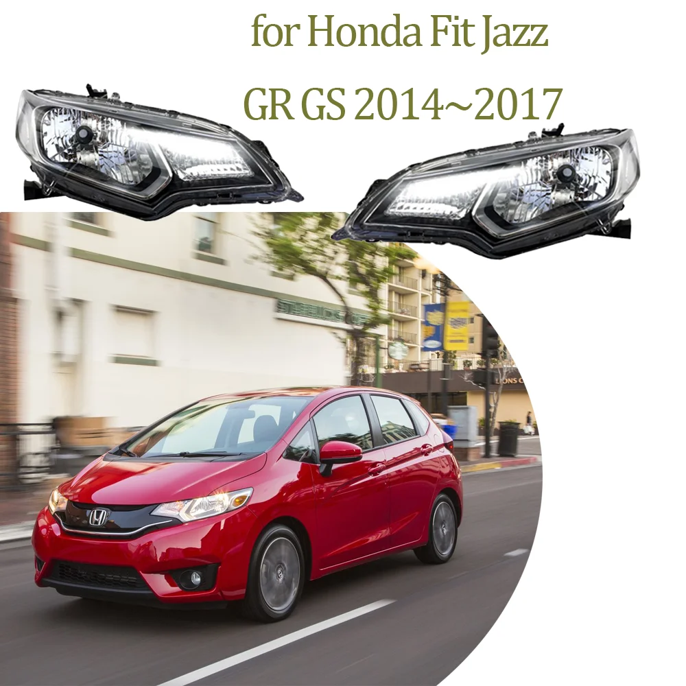 

Автомобильные фары в сборе для Honda Fit Jazz GR GS 2014 ~ 2017 2015, запчасти, противотуманные фары, карта, галогенные угловые боковые лампы, светодиодные аксессуары
