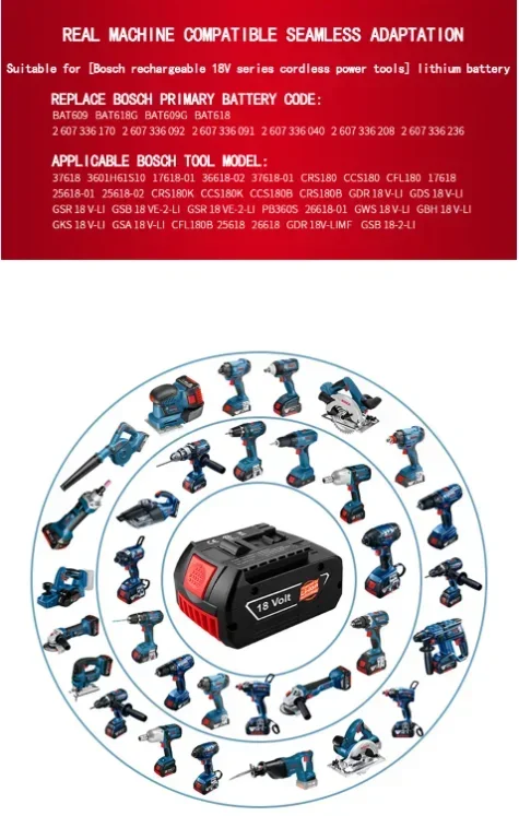 Аккумуляторная батарея для Bosch 18v Professional GSR180/GKS185/GWS180/GSB185/BAT609