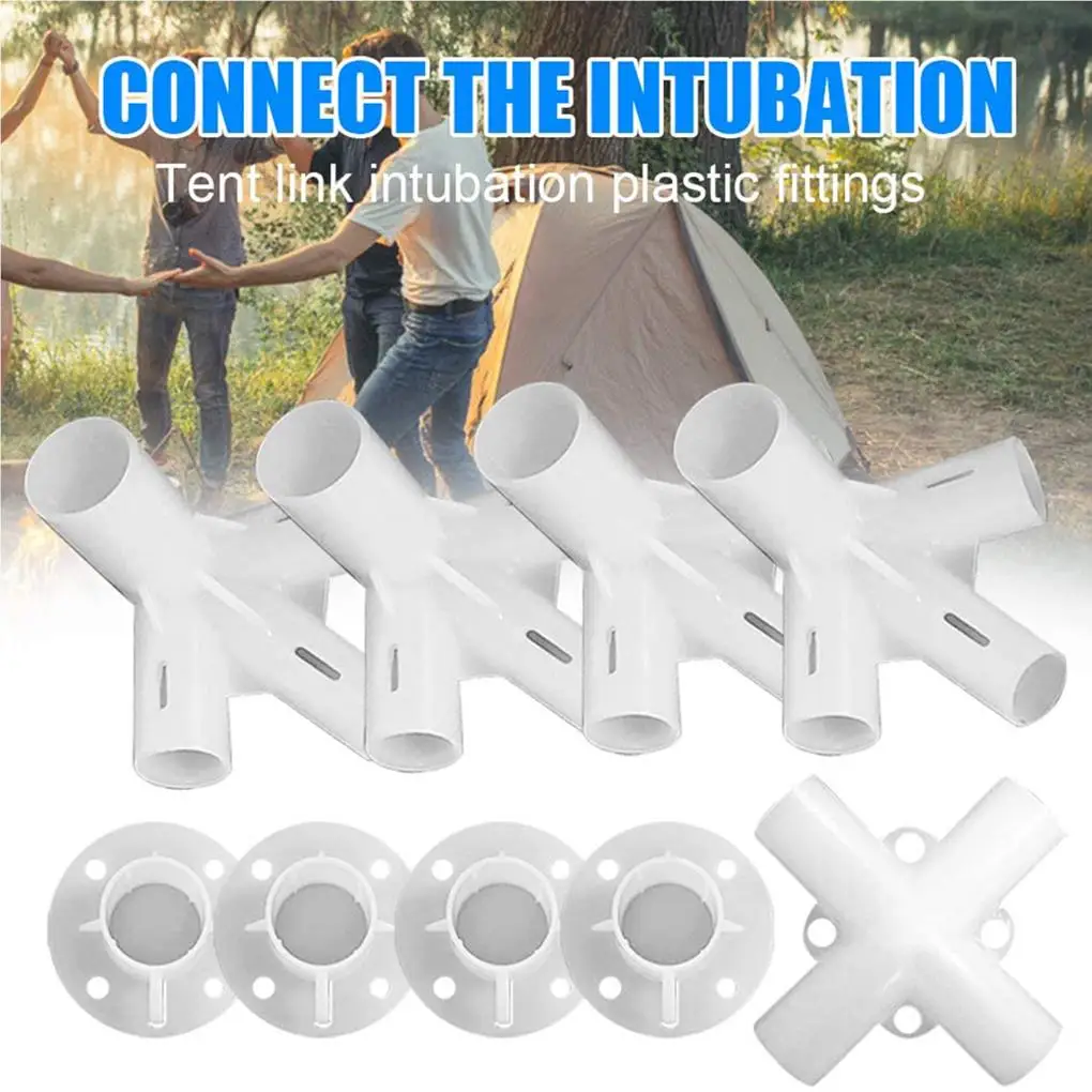 

Plastic Straight Elbow Cross Connectors Canopy Awning Tent Replacement Joint Tee Pipe 5-Way for Mountaineering Campers