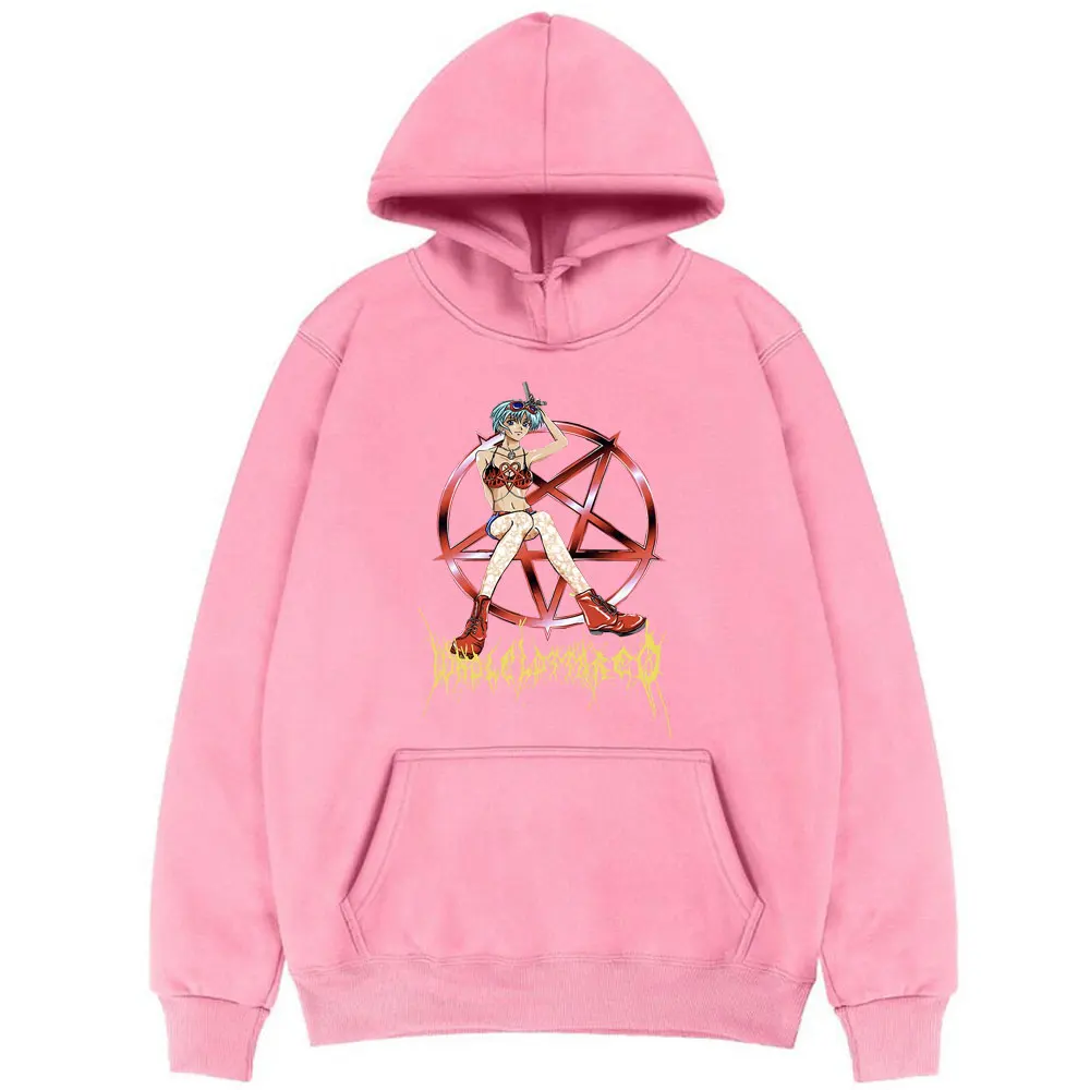 Толстовка Playboi Carti WLR в стиле аниме красная с капюшоном топы мужские милые