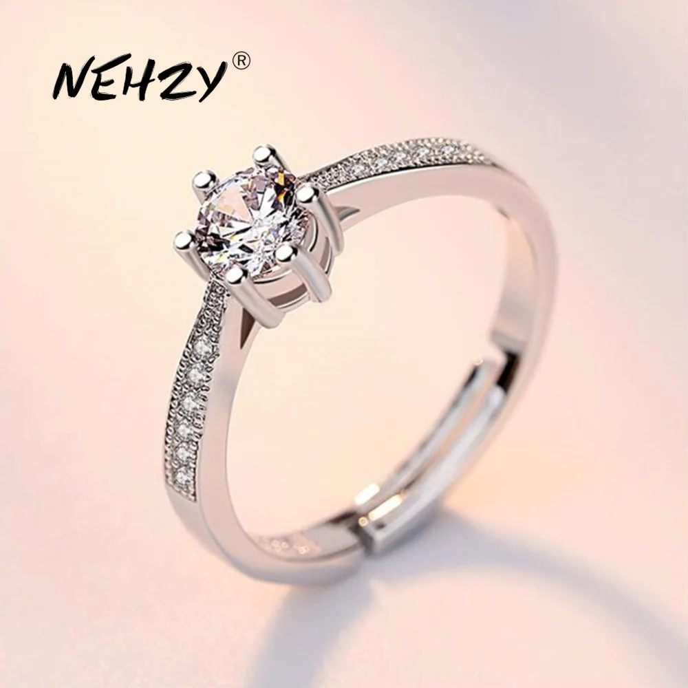 

NEHZY серебряное покрытие, новые ювелирные изделия высокого качества, модное женское Открытое кольцо, ретро размер, регулируемый кубический ц...