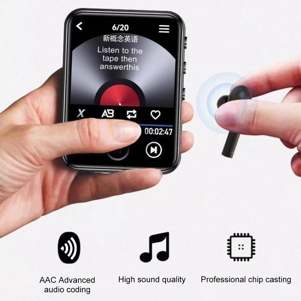 MP3 MP4-плеер HiFi MP4 Walkman Музыкальный динамик Полный сенсорный экран Bluetooth5.0 Диктофон