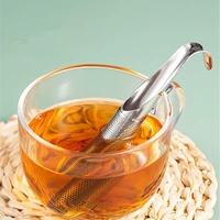 stainless steel tea strainer tea diffuser hot tea strainer hanging handle type filter stick for loose tea leaves