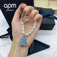 apm monaco limited pearl double sided different color diamond bear womens luxury necklace premium elegant luxury necklace
