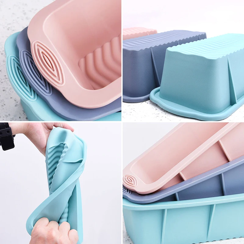 

Tools Pan For Pastry Bakery Mould Household Silicone Rectangular Mold Set Cake Toast Bread Tray Molds Oven Available Baking
