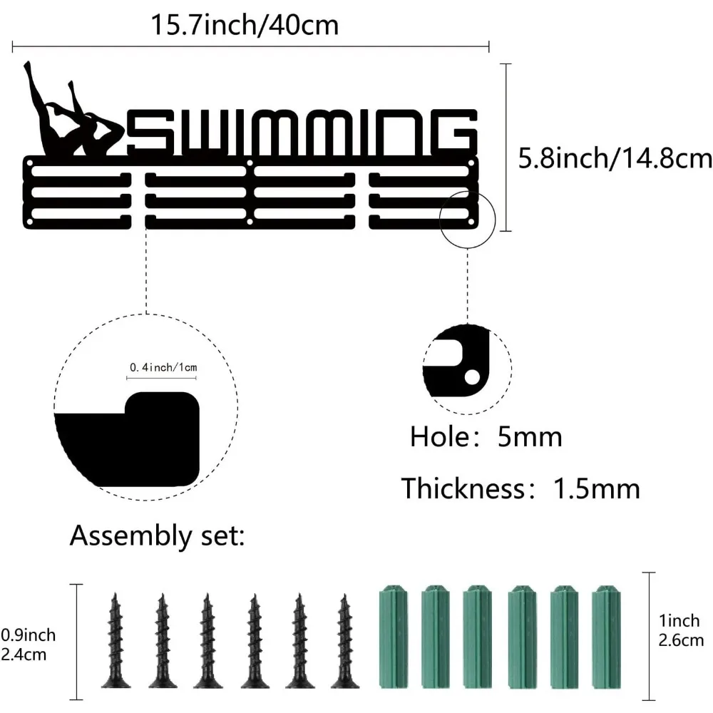 Держатель медалей для плавания спортивный пловец игр медали витрина настенное