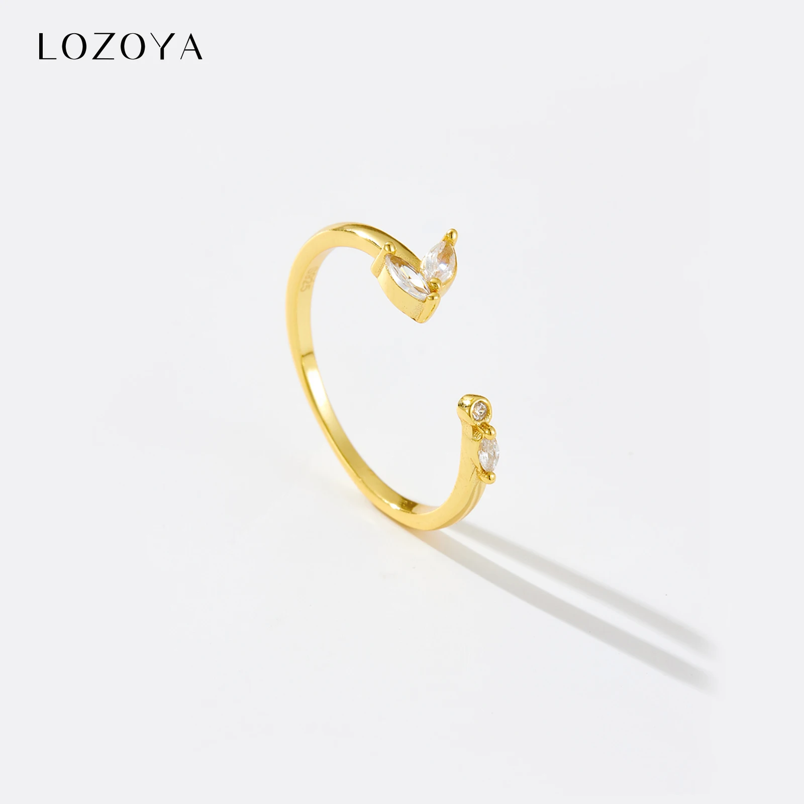 Женские регулируемые Открытые Кольца LOZOYA из стерлингового серебра 100% пробы