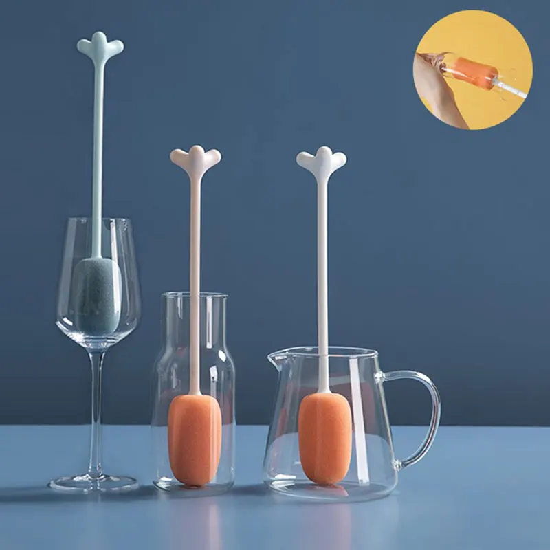 

1pc 29cm Long Handle Cup Brush Vertical Cleaning Brush Baby Bottle Brush Pot Kitchen Sponge Brush