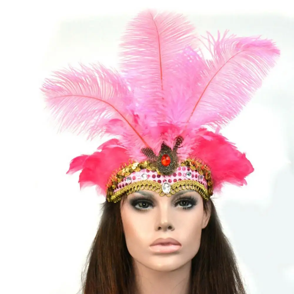 

Fashion Accessories Hair Band Indian Peacock Feather Headdress Hair Headpieces Headband For Adults And Kids Halloween Carnival