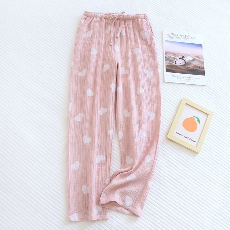 Fdfklak Cartoon Print Sleep Bottoms Women Lounge Wear Home Pant Pure Cotton Pajamas Pants Female Spring Summer Trousers