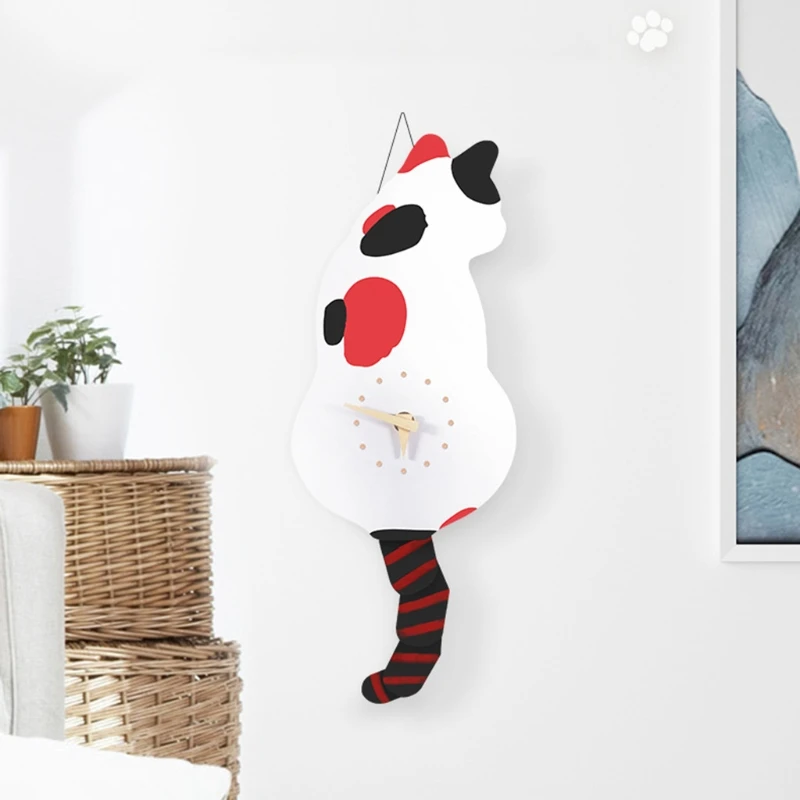 Для креативных настенных часов Naughty for Cat Wag Tail Часы Тихие качающиеся часы для дома