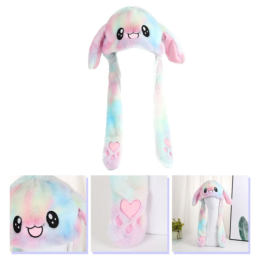 

Hat Plush Bunny Moving Ear Rabbit Ears Animal Jumping Led Dancing Easter Headband Cap Glowing Costume Pressing Cosplay Cartoon