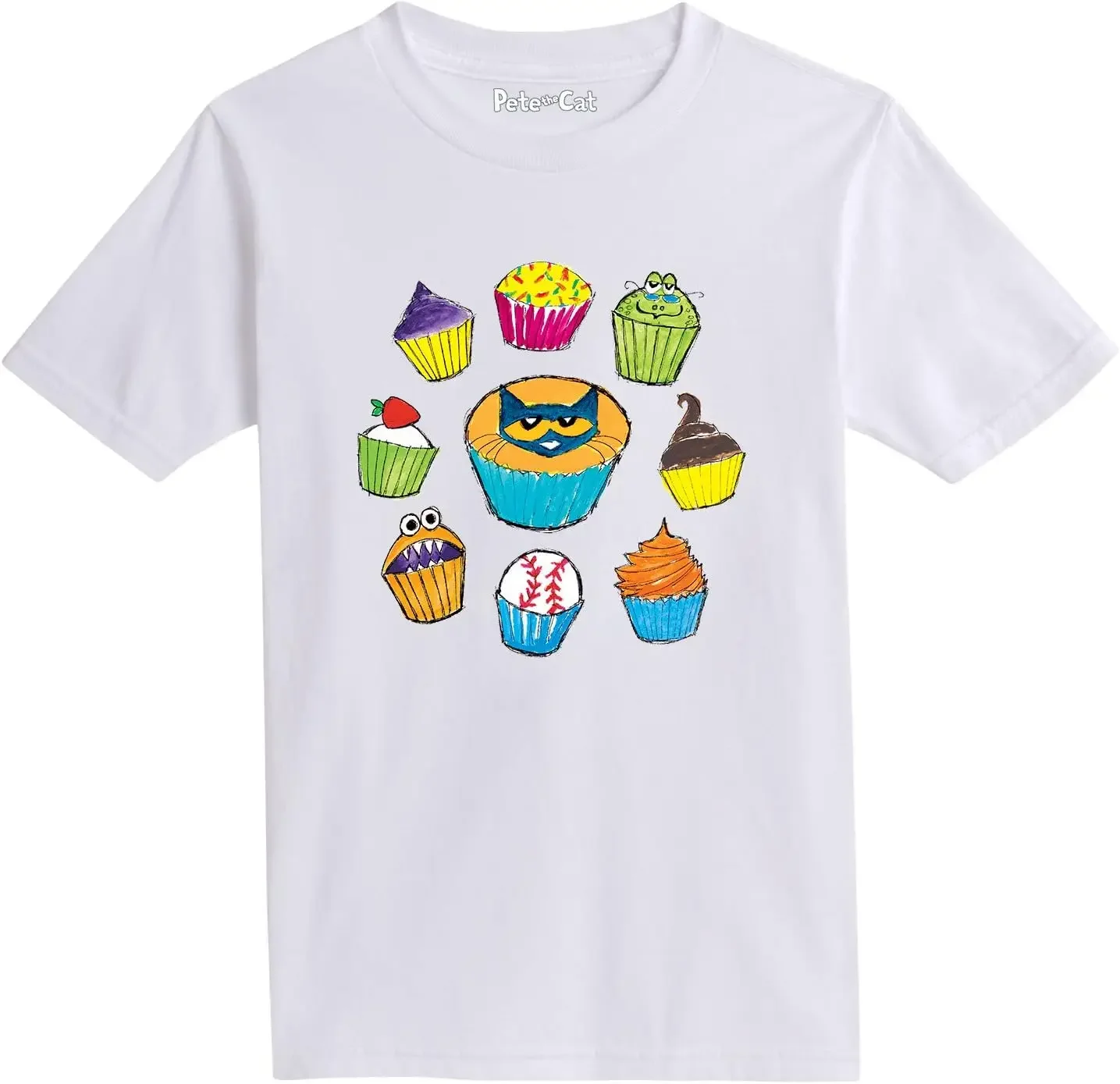 Pete The Cat — Cupcake Cirlce молодежная футболка с короткими рукавами и рисунком маленький